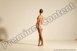 Underwear Gymnastic poses Woman White Moving poses Slim long blond Dynamic poses Academic